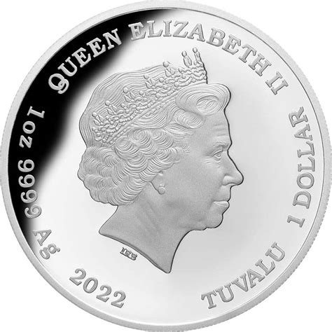 Niue 1 Dollar Aurora Australis 1 Oz Silver Coin 1 Tuvalu 2022 Proof