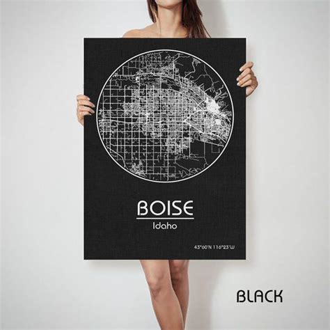 Boise Idaho Street City Map Art Print United States Poster American