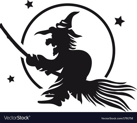 Witch On A Broom Royalty Free Vector Image Vectorstock