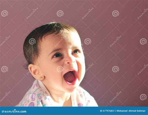 Baby Girl Screaming Stock Image Image Of Face Eyes 57797683