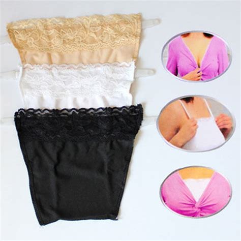 3 in a pack women´s clip on lace camisole bra insert modesty panel