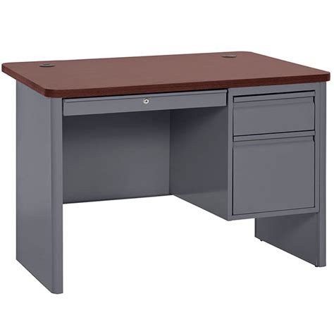 The rustic, industrial acme bob desk is a timeless style, perfect for any living room, office, bedroom, or den. Sandusky Lee 700 Series Single Pedestal Steel Desk (48"W X ...