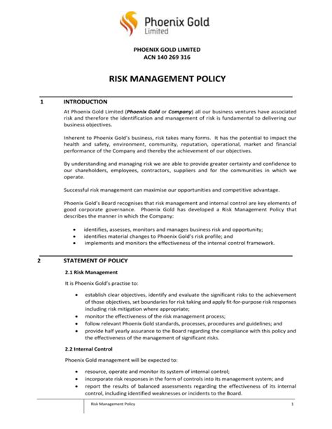 Risk Management Policy