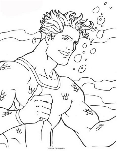 A marine superhero member of the justice league, aquaman is famous for his incredible aquatic abilities. Kids-n-fun.com | 62 coloring pages of Aquaman