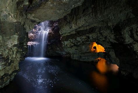 Hidden Sea Cave Beautiful Landscapes Sea Cave Waterfall