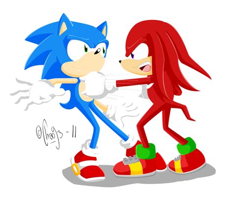 Sonic Vs Knuckles By Chao93 On Deviantart