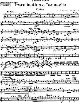 If you're looking for a longer intro (up to 30 sec), check out thousands more in our intro music collection. Introduction and Tarantella, Op. 43 (Pablo de Sarasate) | Free Violin Sheet Music