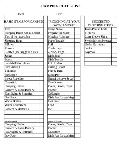 item checklist template   word  documents
