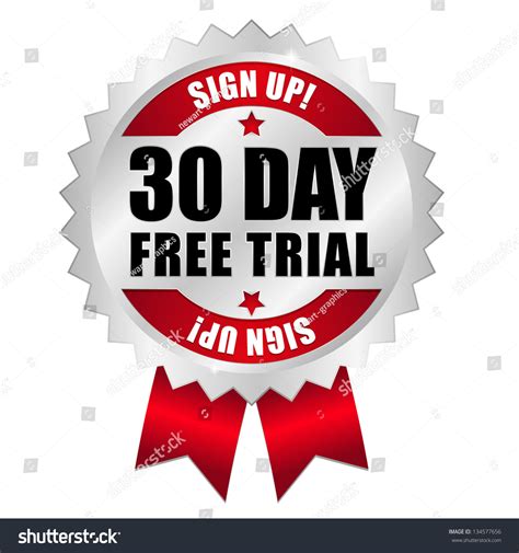 30 Day Free Trial Button Stock Vector 134577656 Shutterstock