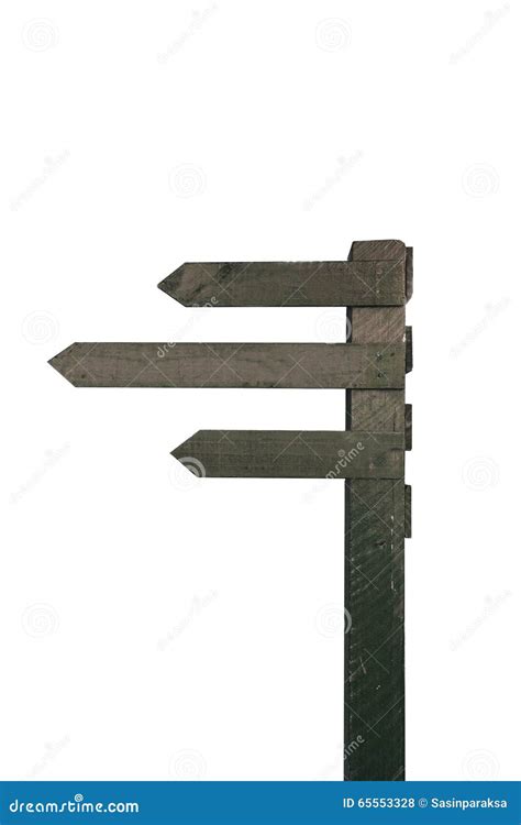 Old Wooden Signpost Isolated On White Background Stock Photo Image