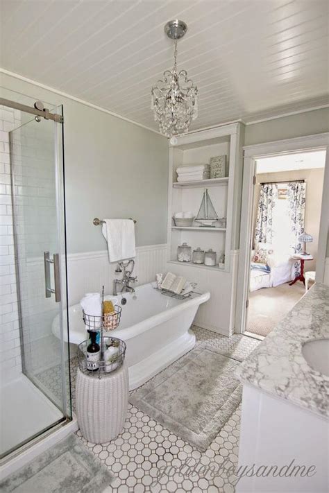 As the small bathroom above shows, adding a mirror across a whole wall can double the look and feel of the room. 11 Inspiring Bathroom Ceiling Ideas - Houspire