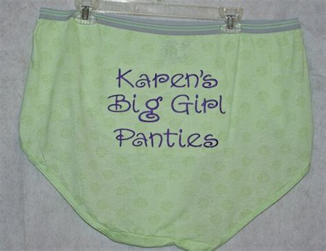 big girl panties granny panties personalized embroidered