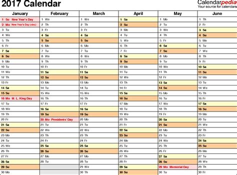 2017 Calendar 17 Free Printable Word Calendar Templates