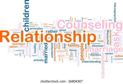 Word Cloud Concept Illustration Relationship Counseling Stock