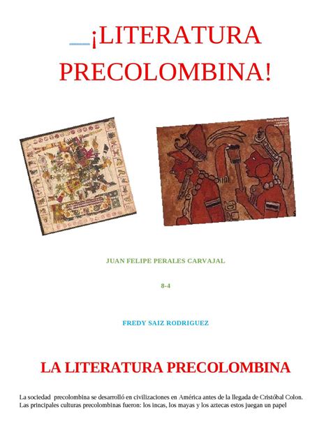 Calaméo Literatura Precolombina