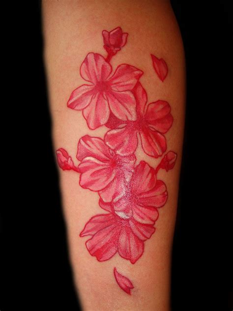 No Outline Pink Flower Tattoos Flower Tattoo Blossom Tattoo