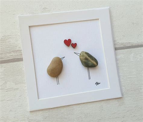 Pebble art love birds valentines day gift for her newlywed | Etsy | Valentines day gifts for her ...