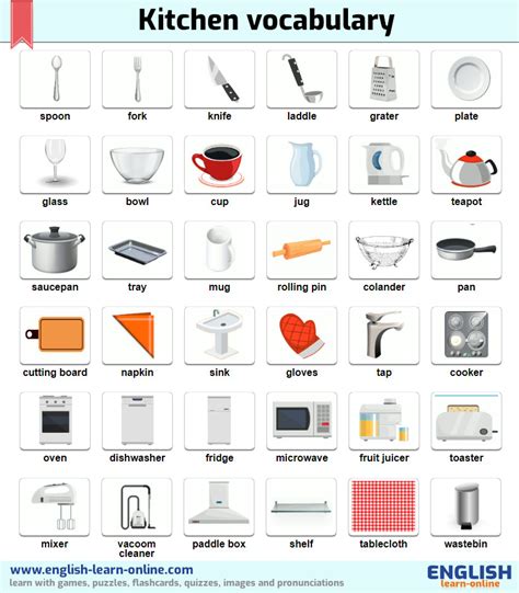 Kitchen Tools In English 🍴 With Worksheets