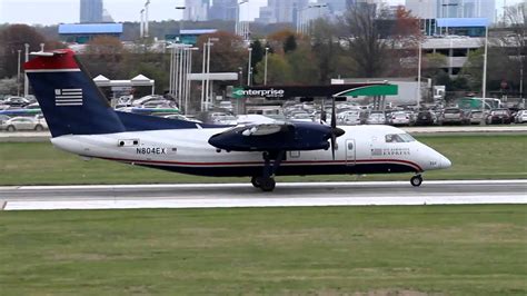 Us Airways Express De Havilland Dhc 8 102a Twin Turbo Prop Taking Off