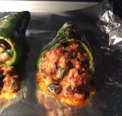 Baked Chorizo Chiles Rellenos Chile Relleno Food Entree Recipes