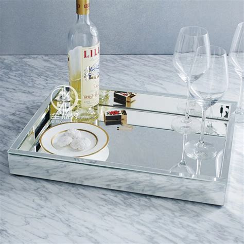 Buy Rectangle Glass Mirrored Tray Modern Vanity Tray Storage Tray Wedding Decor
