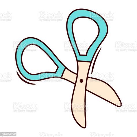 Vector Doodle Hand Drawn Illustration Of Cartoon Scissors Isolated On