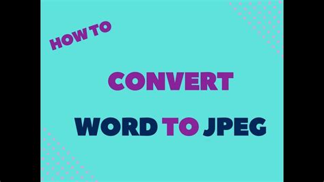 Batch convert word to jpeg files immediately with universal document converter! How to convert word file to jpg image? - YouTube