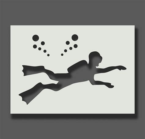 Scuba Diver Stencils Reusable Stencils For Wall Art Home Etsy Uk