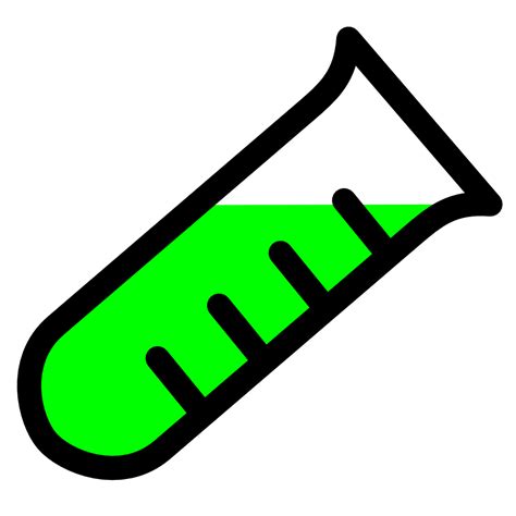 OnlineLabels Clip Art - Lab Icon - Tilted Test Tube Green gambar png