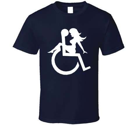 Adult Sex Humor Funny Handicap Wheel Chair Sex Logo Fan T Shirt