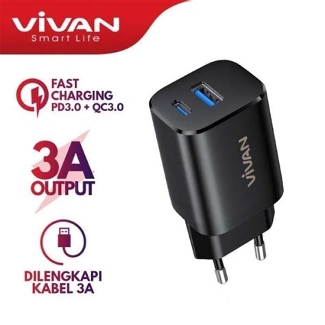 Jual VIVAN Adaptor Charger Power Super 30 Batok Charger 18W Fast Charging Di Seller Riang Phone