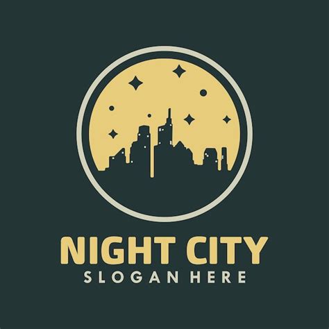 Premium Vector Night City Skyline Logo Design Inspiration