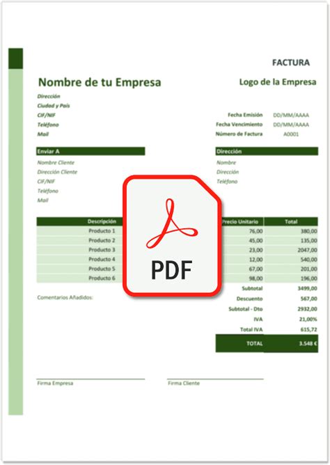 Plantillas Factura Simplificada Excel Word Y PDF GRATIS