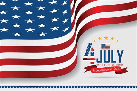 United States Of America Happy Independence Day Greeting Card Banner Horizontal Vector