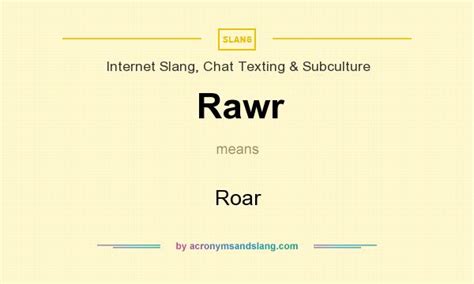 Rawr Roar In Internet Slang Chat Texting And Subculture By