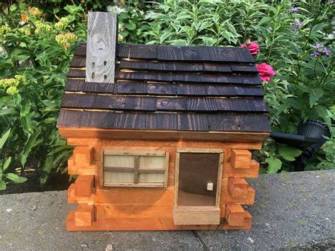 Rustic Log Cabin Bird House Northern Workshop