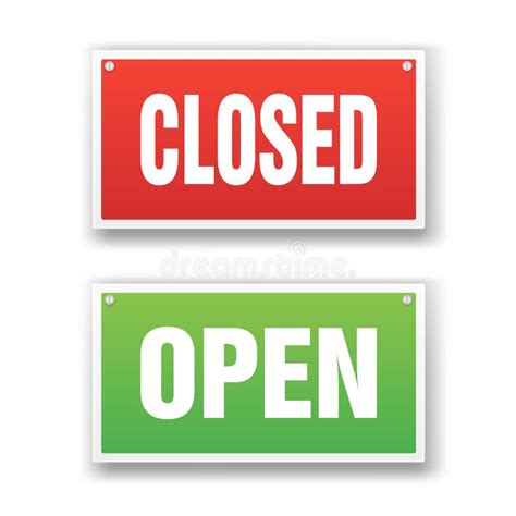 Open And Closed Signs Stock Illustration Illustration Of Placard