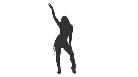Female Dancing Silhouette Full Footage With Alpha Channel Stock Video