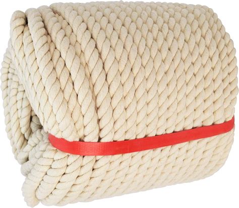 12 Inch X 164 Feet Natural Twisted Cotton Rope Strong Thick Soft Rope