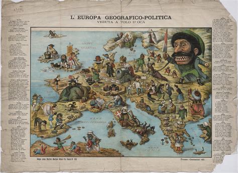 Italian Satirical Map Of Europe From 1817