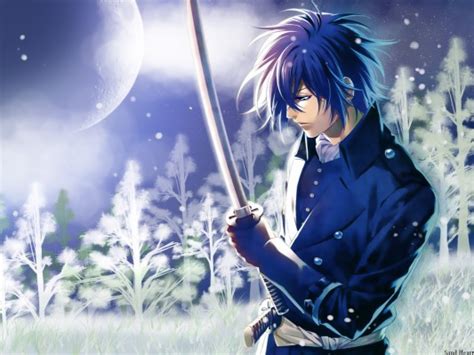 Anime Boy With Black Hair And Sword