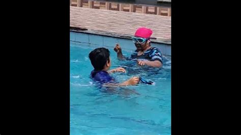 Hrithvik Enjoying At Swimming Pool With His Ithammagrandpa And Great