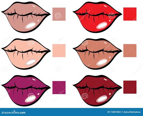 Lipstick Color Palette Stock Vector Illustration Of Makeup 74381804