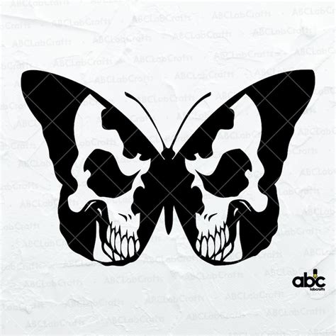 Butterfly Skull Svg File Skull Svg Rhopalocera Svg Etsy