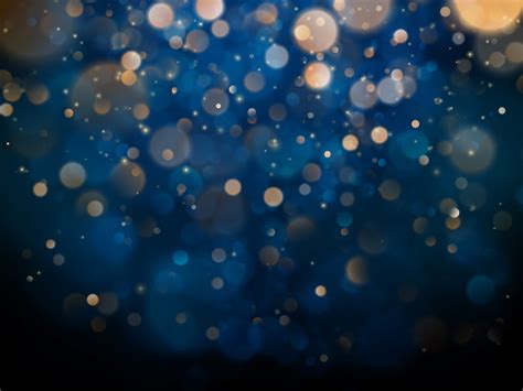 Blurred Bokeh Light On Dark Blue Background Christmas And New Year Holidays Template Abstract