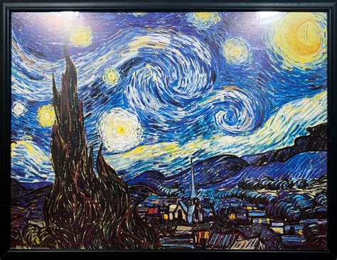 Vincent Van Gogh Starry Night Lithograph Poster Framed