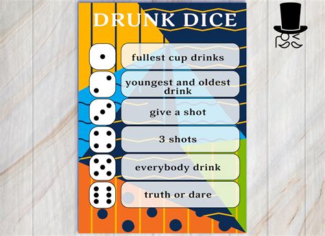 Drunk Dice Drinking Games For Adults Etsy