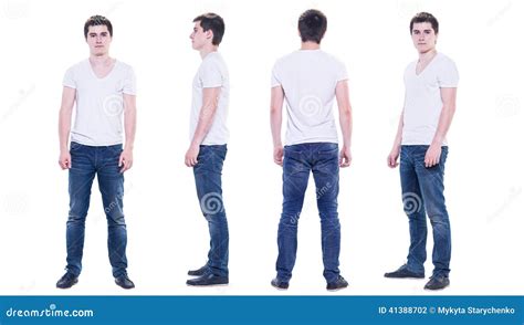 Front And Back Views Of Young Man In Blank T Shirt Royalty Free Stock