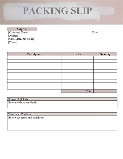 Free Shipping Slip Template Word Excel And Typeable Pdf