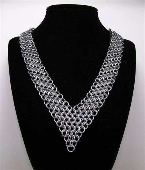 The V Neck Chainmail Necklace Chainmail Necklace Jewelry Crafts